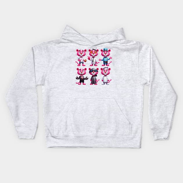 Cute Pink Panther Professions Kids Hoodie by Dmytro